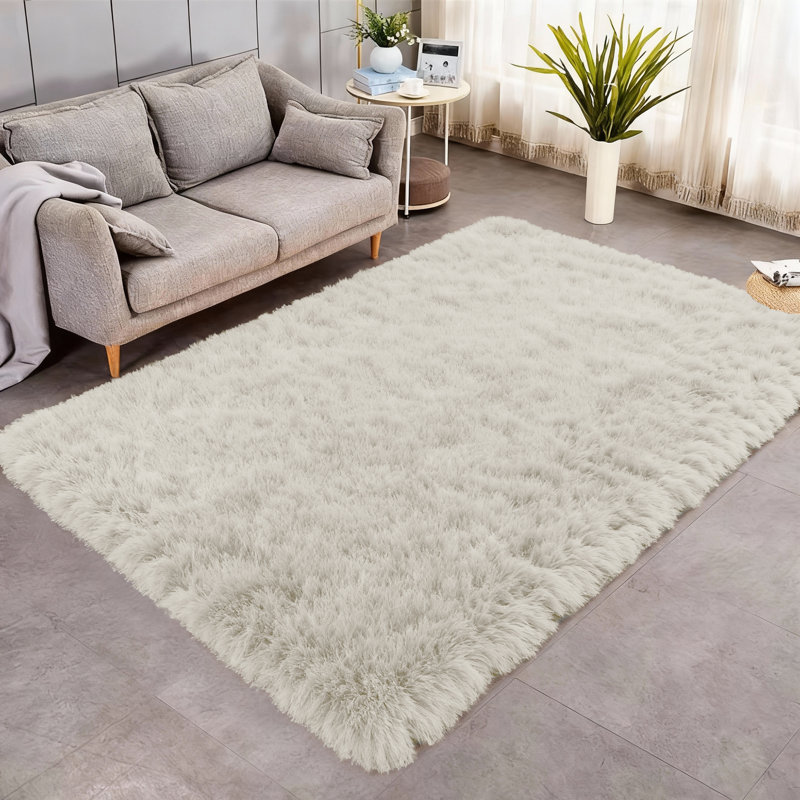 Solid Colour Shag Area Rug, Rectangle 60 x 110 cm