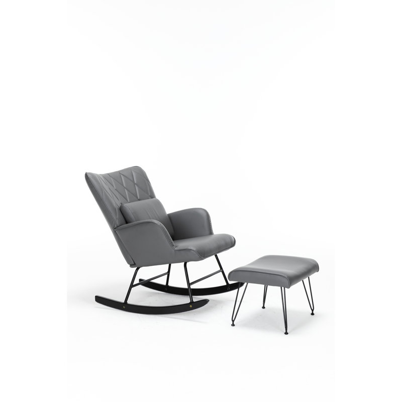 Chaise berçante ergonomique avec pour la détente - gris, crée une ambiance chaleureuse et confortable