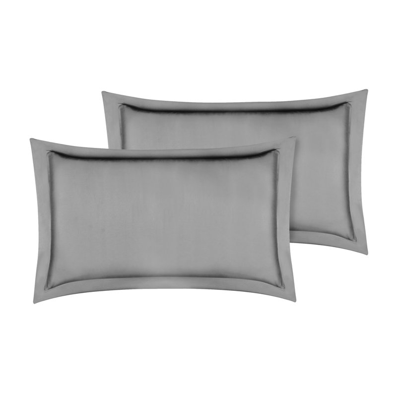 Organic Cotton Blend Standard Sham Set, Twin, Dark Gray