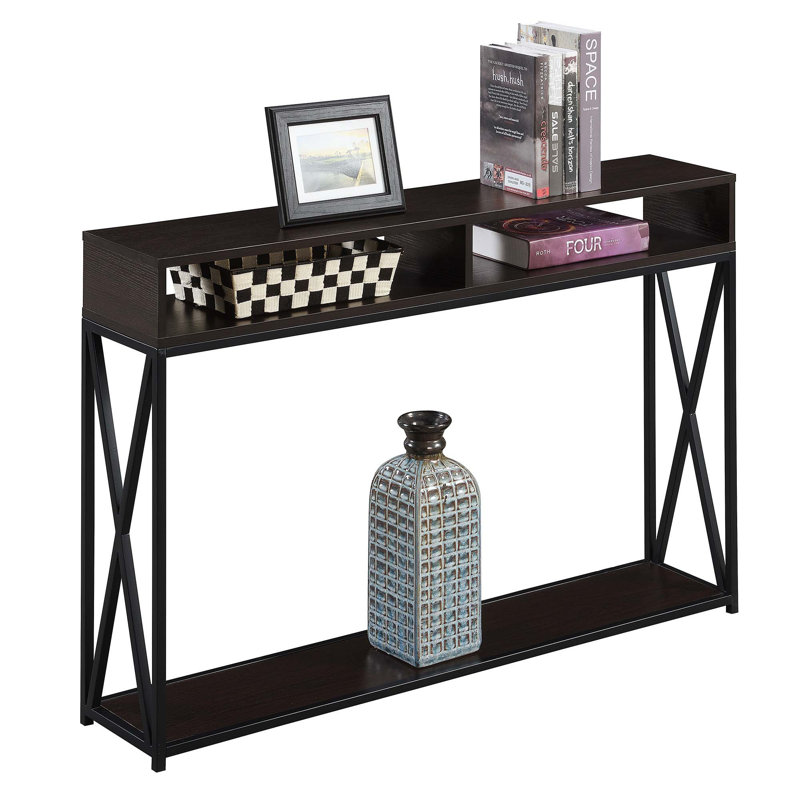 Ariyana 47.25'' Console Table, Espresso Top/Black Base