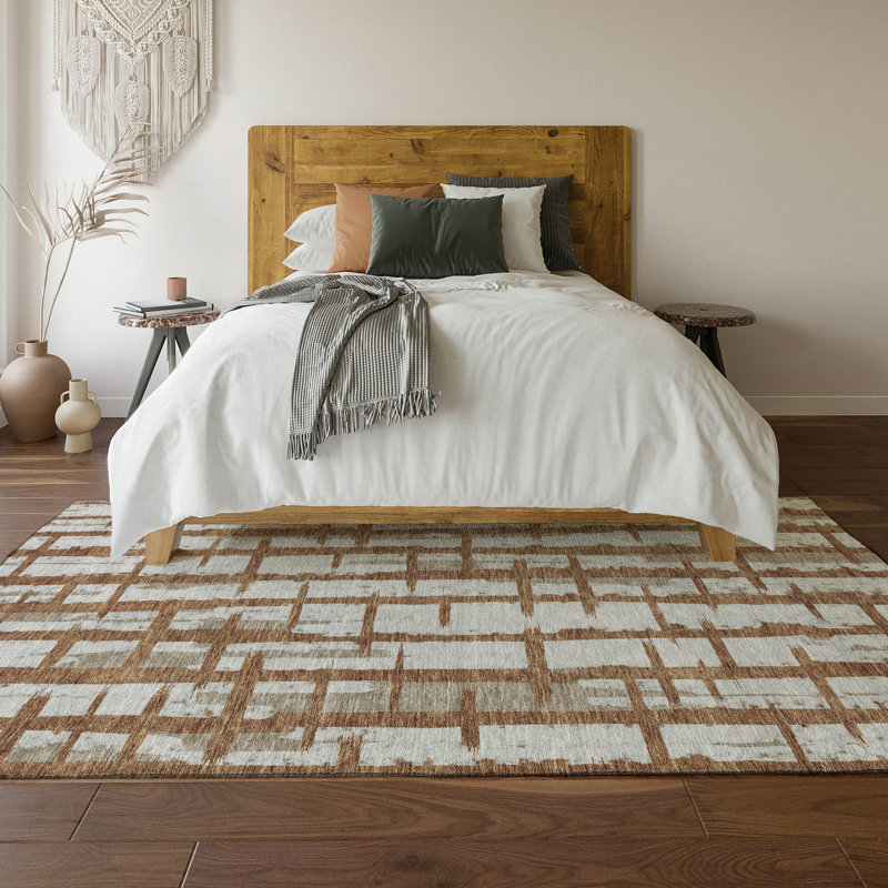 Premium Machine Washable Prisco Paprika Rug, Rectangle 10' x 14'