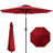 9FT Outdoor Patio Umbrella, Push Button Tilt & Crank, for Garden Pool Backyard, Red-2000720829-2000720816
