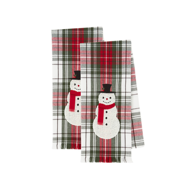  Snowman Embellished Dishtowel Set/2