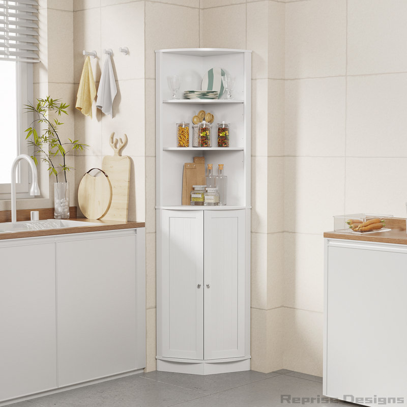 Armoire d'angle de 67 po de hauteur avec tablettes réglables et conception anti-basculement