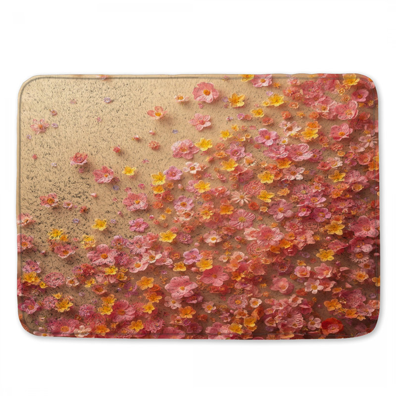Tapis de bain rose, L 34 po x L 21 po