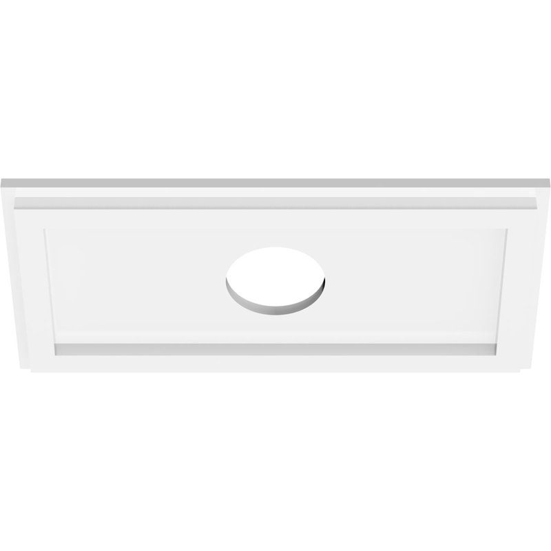 Rectangle Architectural Grade PVC Contemporary Ceiling Medallion 3" Inside Diameter, 8" H x 16" W x 1" D