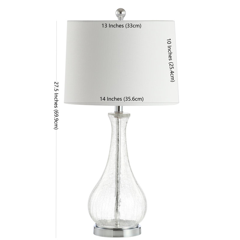 Finley 69.85cm Crackled Glass Table Lamp, Silver