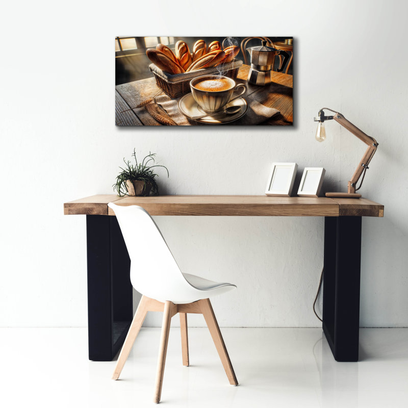 Art mural sur toile Red Barrel Studio® «Morning Coffee & Baguettes» par Rey Klimt, H 20 po x l 40 po