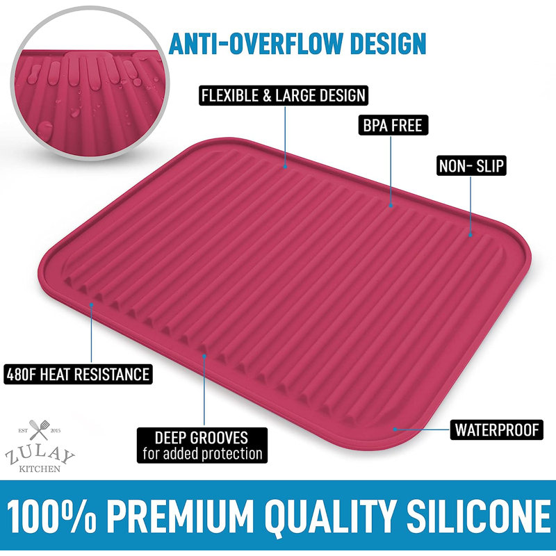 Paquet de 2 sous-pieds en silicone 9 po x 12 po pour chaudrons et casseroles Zulay - Sous-plat en silicone résistant à la chaleur