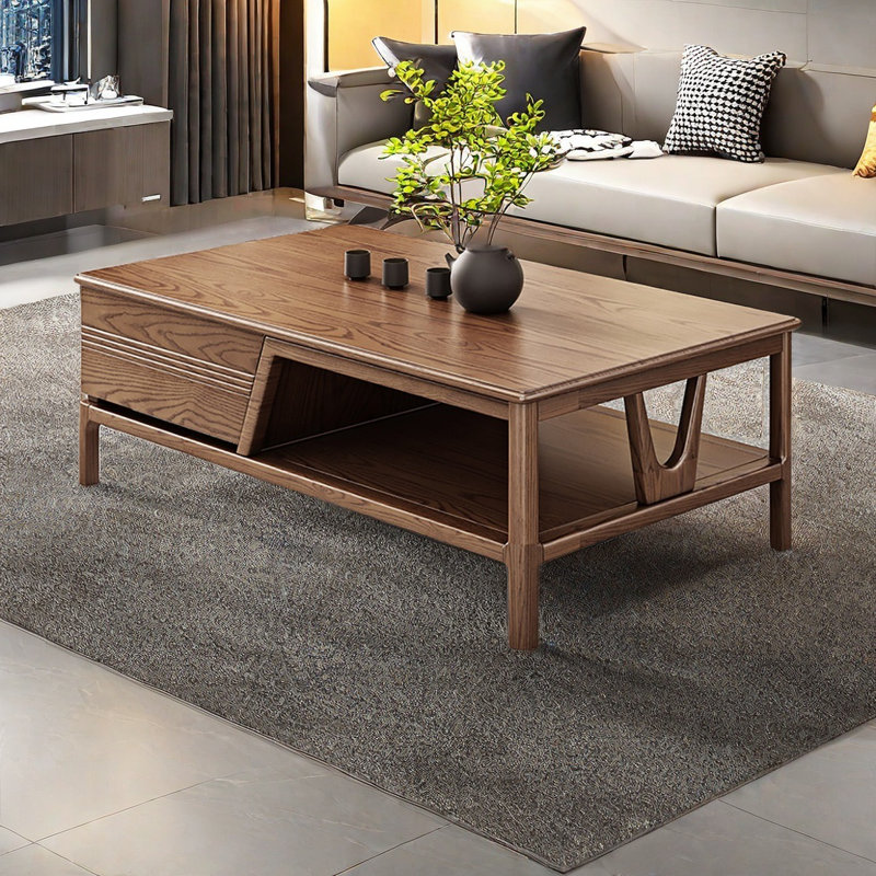 Table basse en bois massif de noyer