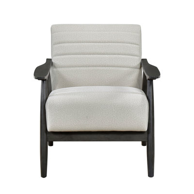 Casual Transitional Accent Chair 1Pc Pearl-Hued Fabric Upholstery Frame Solid Wood Living Room Furniture