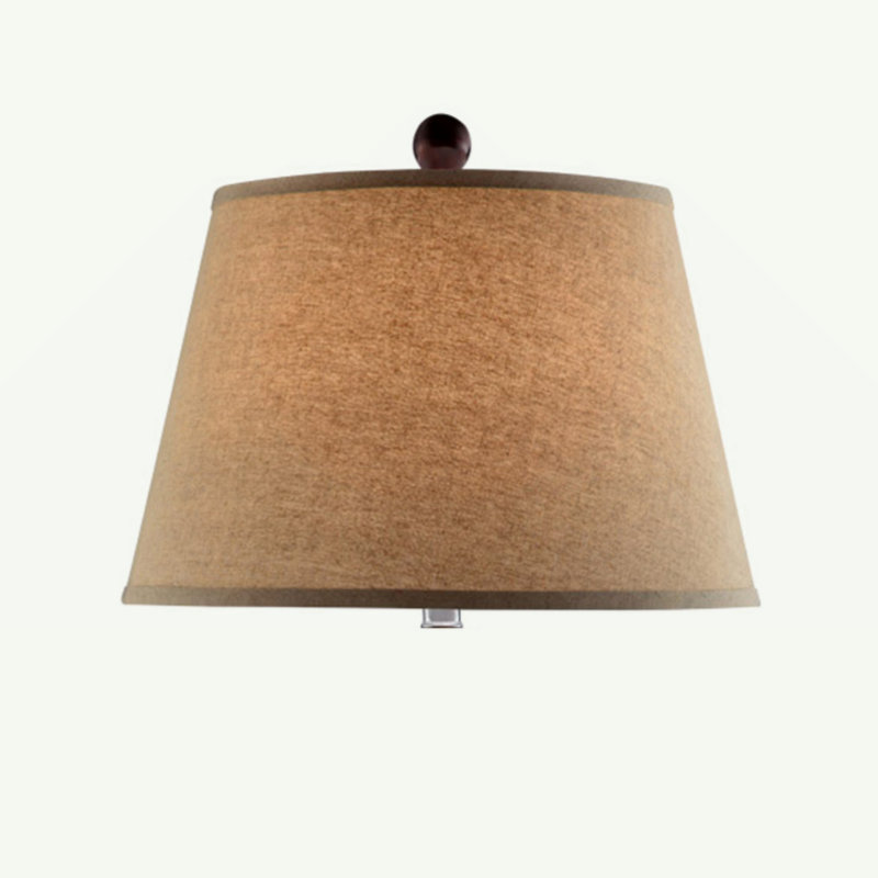 Grande lampe de table en polyrésine 28,5 "Kukui" avec finition espresso foncé, abat-jour en tissu