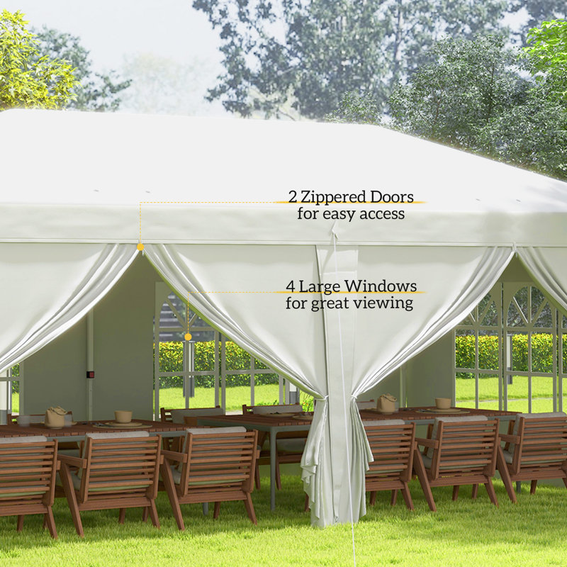Azja 3 x 6 m Garden Pop Up Gazebo Water Resistant with Sidewalls, White