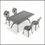 Ensemble 5 pièces de mobilier de salle à manger en aluminium coulé avec cadre