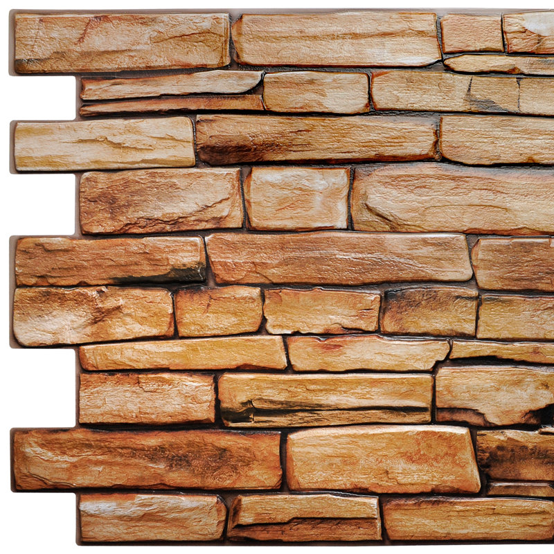 20" x 39" 3D Wall Panel (10-Pack), Brown Red
