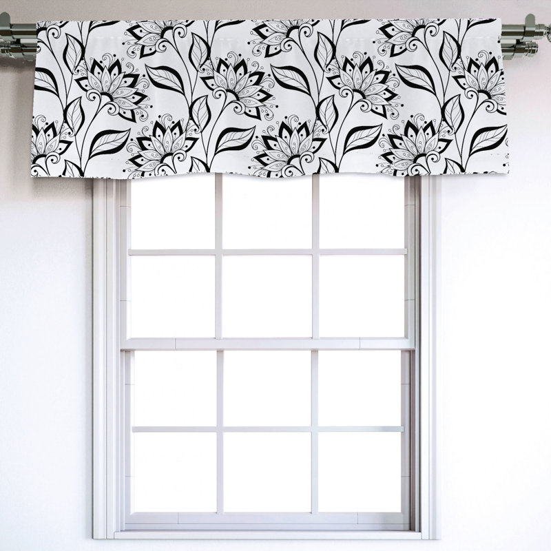 Sateen Floral Ruffled Window Valance