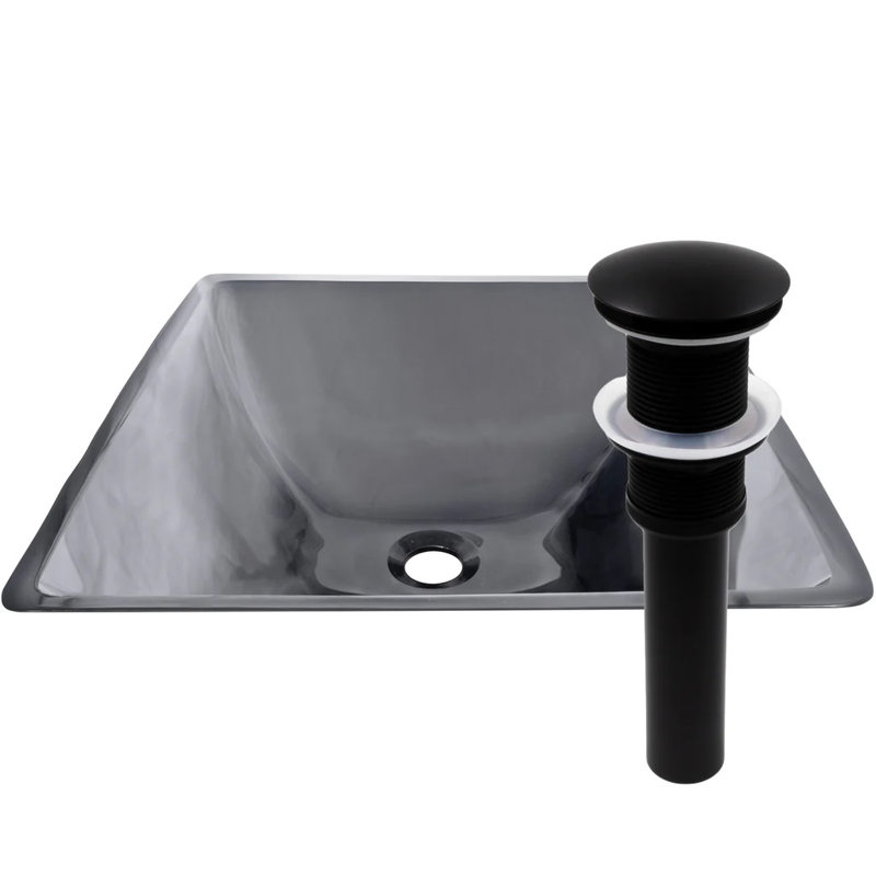 Novatto QUADRATO 16.75'' Square Bathroom Sink, Matte Black