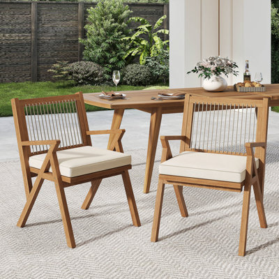 Ensemble de 2 chaises de patio avec coussin