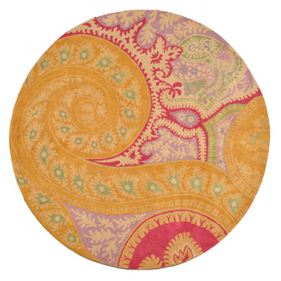 Opulent Nina Black Hand Tufted Wool Orange Transitional Floral Area Rug