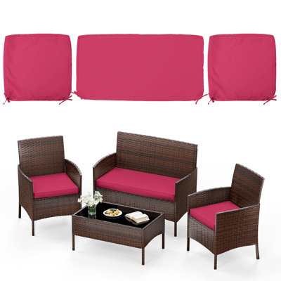 3-Piece Outdoor  Cushion  Covers Set(1 Big Cover+2 Small Covers), Covers Only