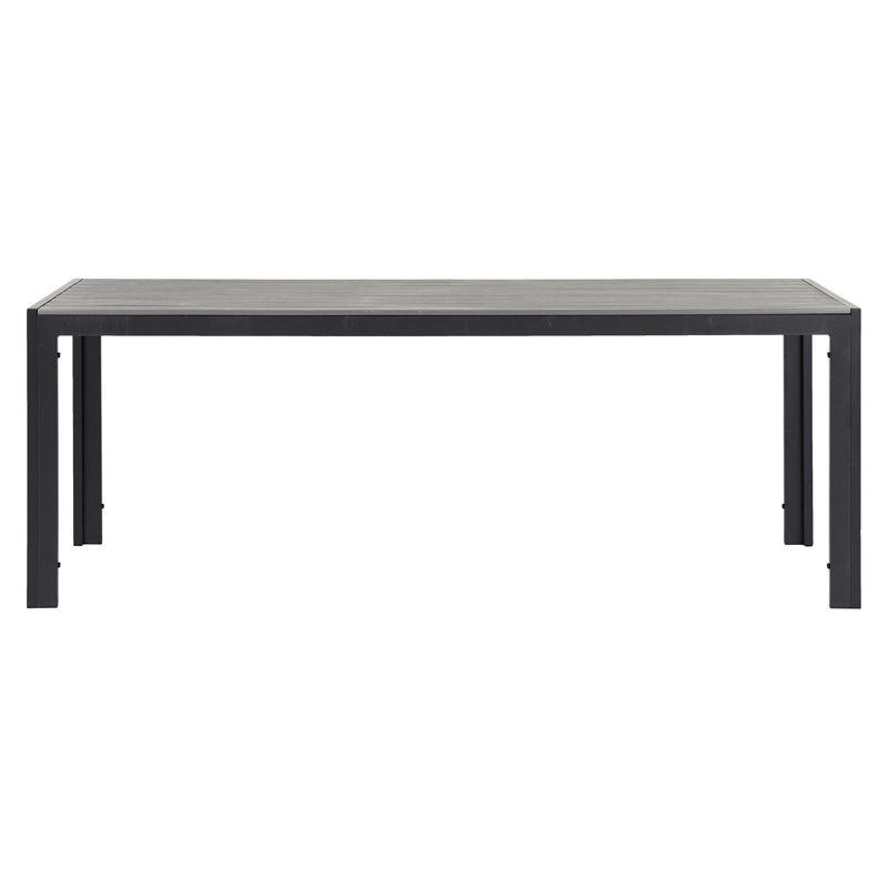 Borys 6 - Person Wicker Patio Dining Set with Rectangular Table, Grey