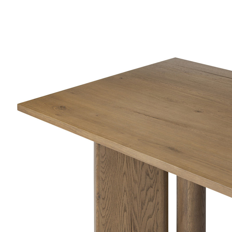 Huxley Dining Table 84"-Smoked Black, 30" H x 42" D x 42" W, Rubber Light Oak