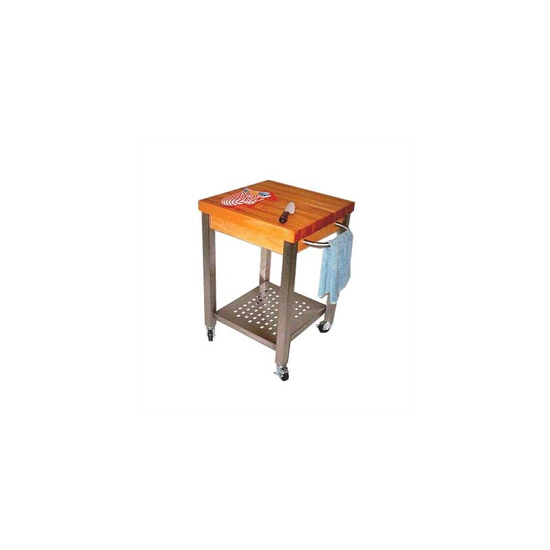 Cucina Technica Prep Table with Maple Top, 2.25"