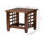 Table de bout Larissa en bois d'hévéa massif brun, H 17,36 po x l 20,67 po x P 20,67 po