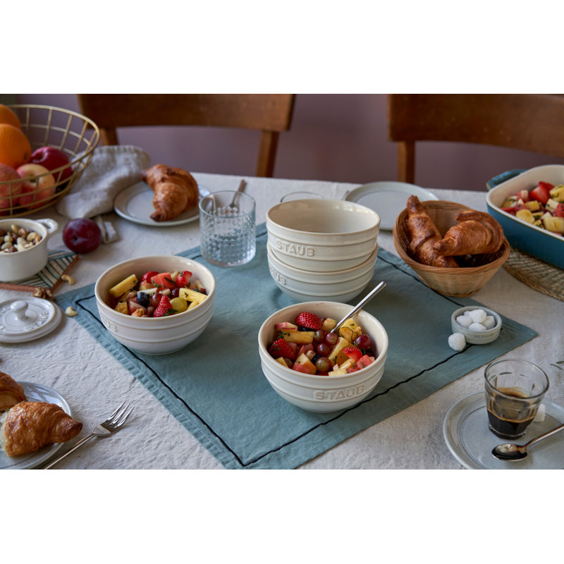Staub Ceramique 4-Pcs Ceramic Bowl Set, Ivory White
