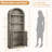 Arched 5-Tier Bookshelf with Doors – 71.65" Tall Modern Wooden Bookcase, Freestanding Display Storage Shelves for Office, Living Room, Bedroom – Grey – 2-Door Model-923029256