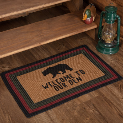  Wyatt Braided Cotton/Jute Black/Brown/Red Area Rug
