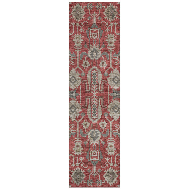Myda Flatweave Washable Oriental Indoor / Outdoor Rug, Runner 2'3" x 7'6"