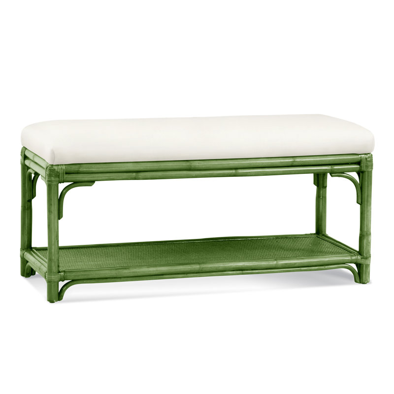 Summer Retreat Wicker Shelf Storage Bench, Havana, Elite Ivory; 0321-91