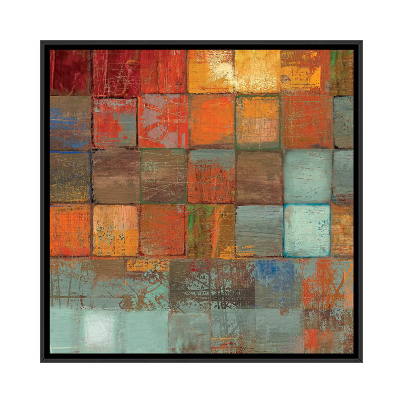«Ecetera II», reproduction sur toile, H 18 po x l 18 po x P 1,5 po, Toile avec cadre noir, Pas de tapis