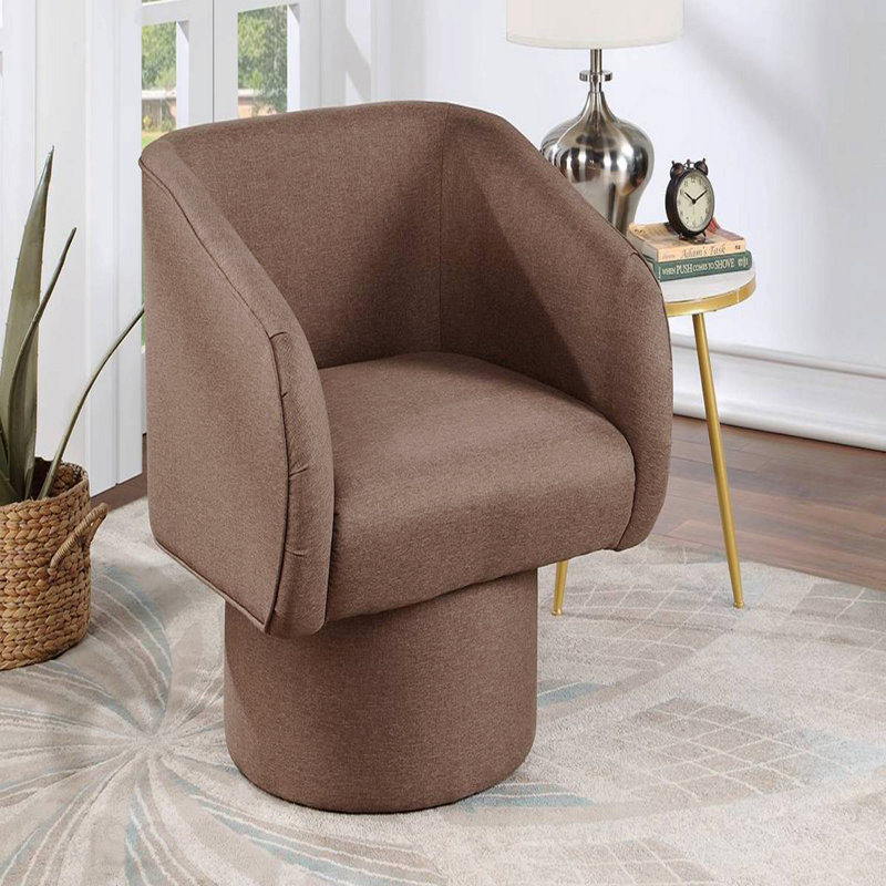 Chaise d'appoint rembourrée et rembourrée en tissu de café clair