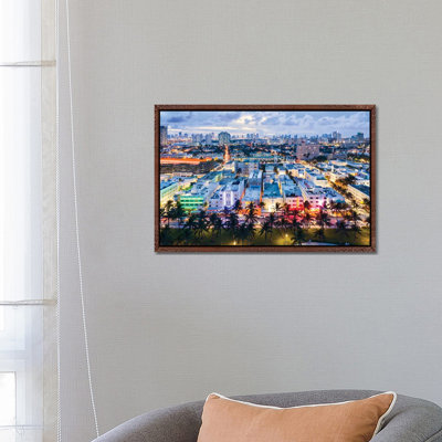 Ocean Drive And Skyline, Miami by Matteo Colombo - Print on Canvas