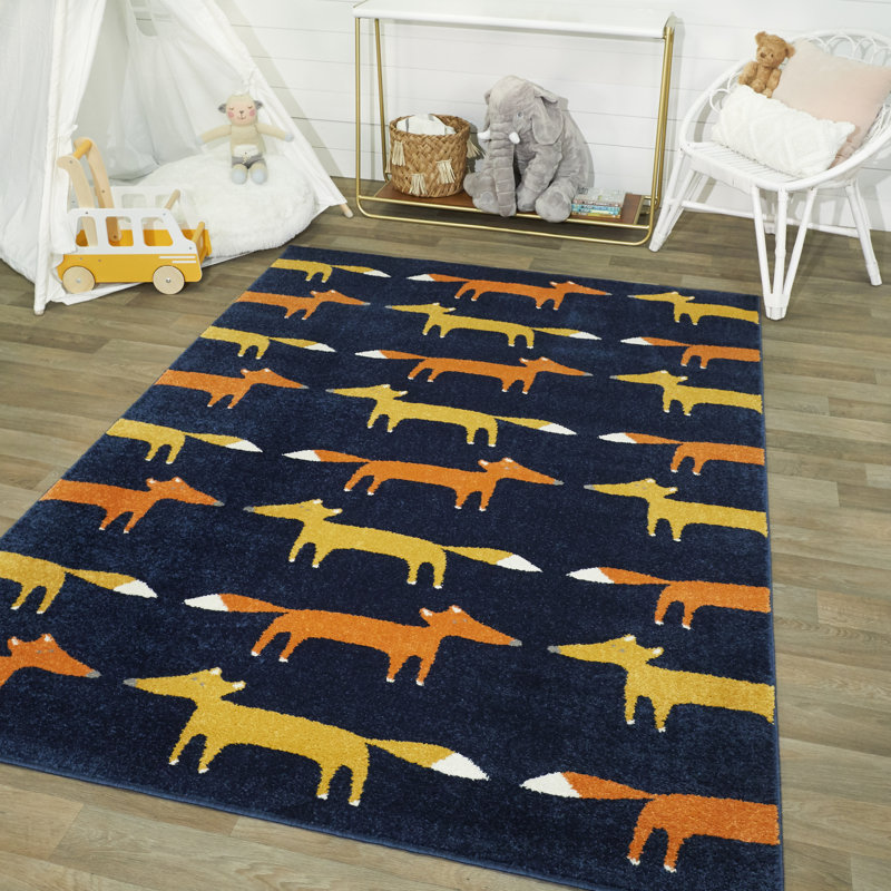 Hande Rug, Rectangle 3'11" x 5'7", Blue
