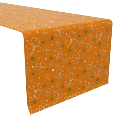 Rectangular Floral Cotton Twill Table Runner