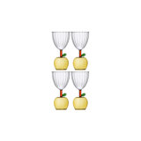 Fruits & Flowers - Stemmed Glass Apple Green 9.5 Oz