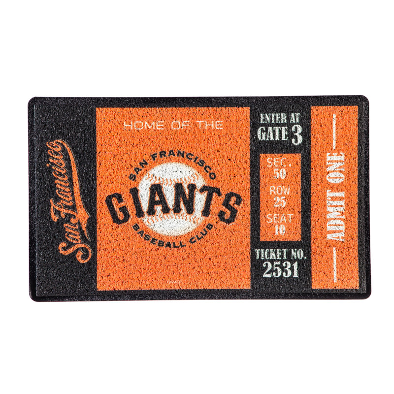 Tapis de porte d’extérieur antidérapant mlb hotte 30 po. x 18in., San Francisco Giants
