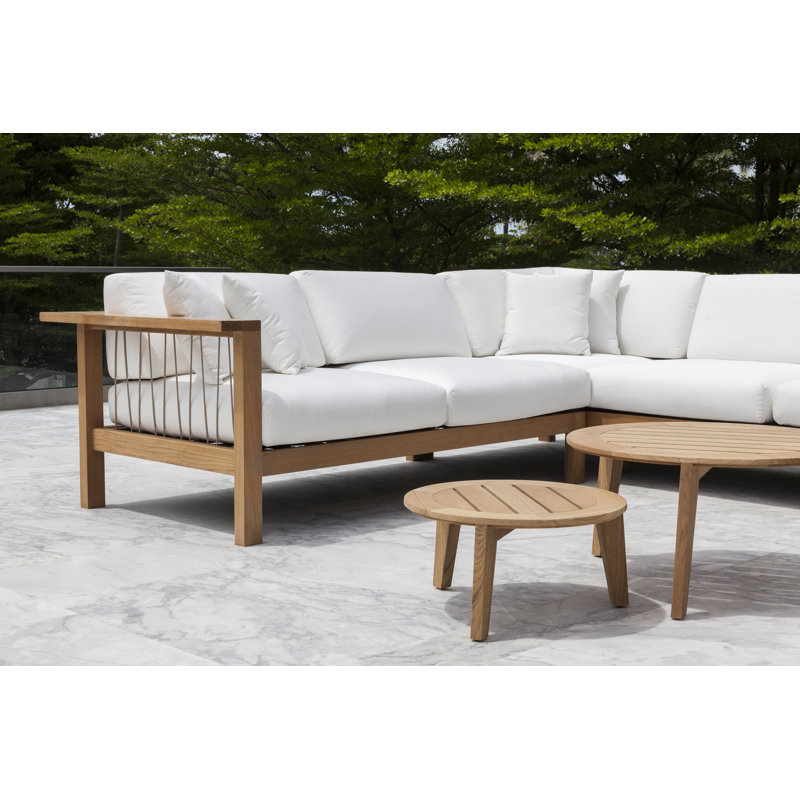 Attol Outdoor Round Teak Coffee Table, 20.56" W x 20.56" L x  10.25" H