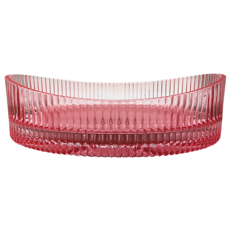 20'' Serenity Glass Pink Vessel Sink, Red