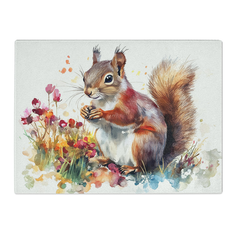 Squirrel Design  Glass Chopping Board