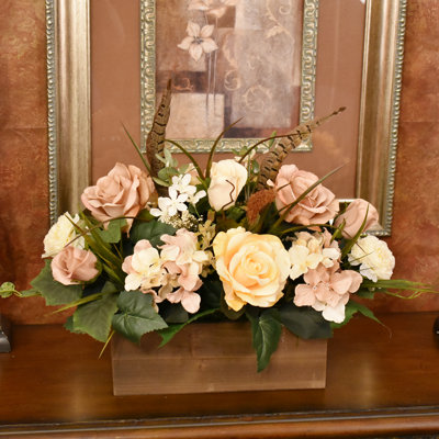 Faux Silk Arrangement in Planter