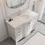 Meuble-lavabo Mandilyn 48 po entièrement assemblé, lavabo simple, comptoir en pierre reconstituée, lavabo en céramique, dosseret inclus, charnières et tiroirs à fermeture amortie, peinture à la main-1605055082