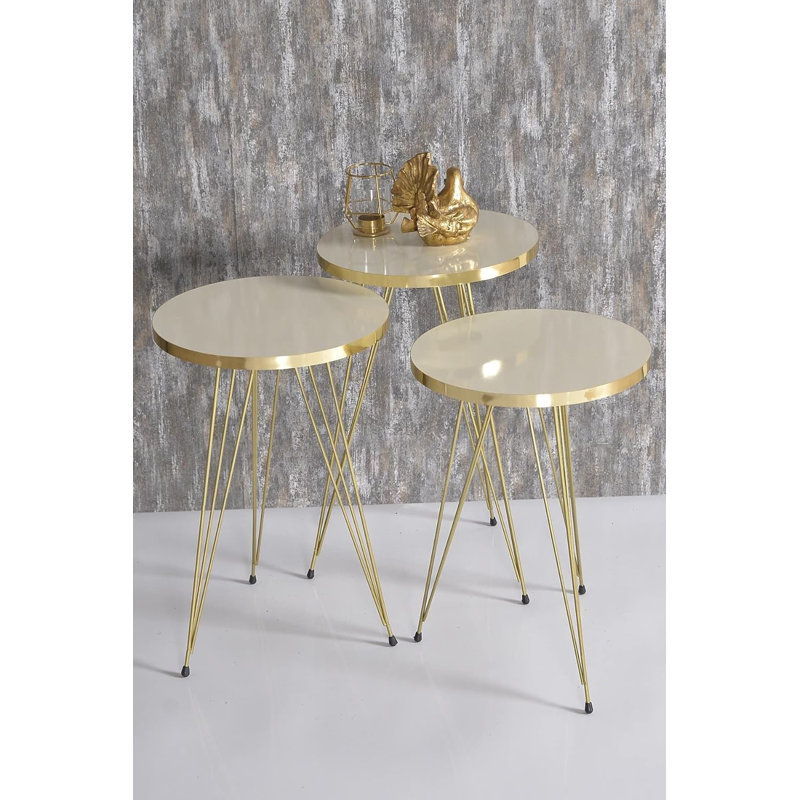 Uma Living Room Table Set, Cream White