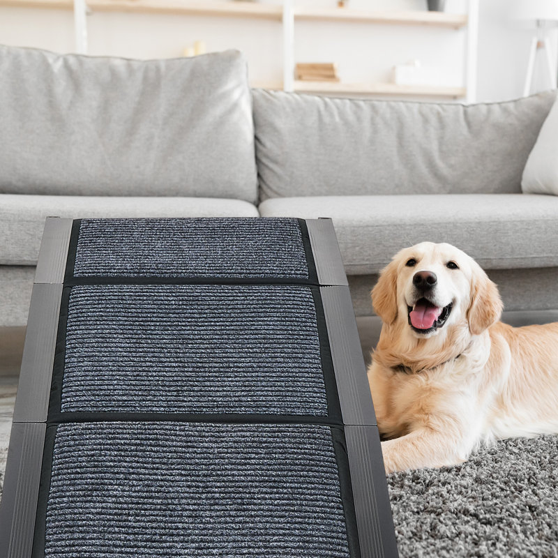 Folding Dog Ramp for Car with Nonslip Surface, Large (67" H x 17" W x 1" D)