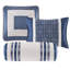 Couette King Marine - 7 pièces, rembourrage, coussins décoratifs, transforme la chambre en un espace de détente. 100 % coton. Taies d'oreiller et coussins inclus.