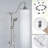 Stainless Steel Shower With Adjustable Height Hand - Muscle Pain Relief 2-Shower Head System 59" Hose & Handheld Extended Reach-124646457