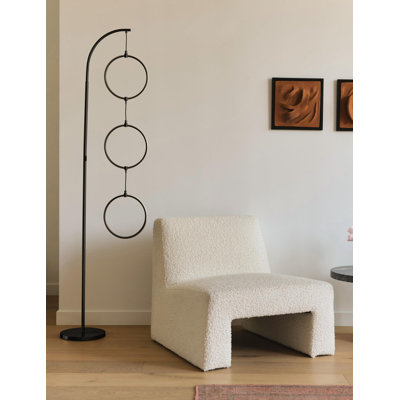 Antique Brass Industrial 3-Light LED Energy Efficient Floor Lamp With Built-In 3-Way Dimmer Function,(Black)